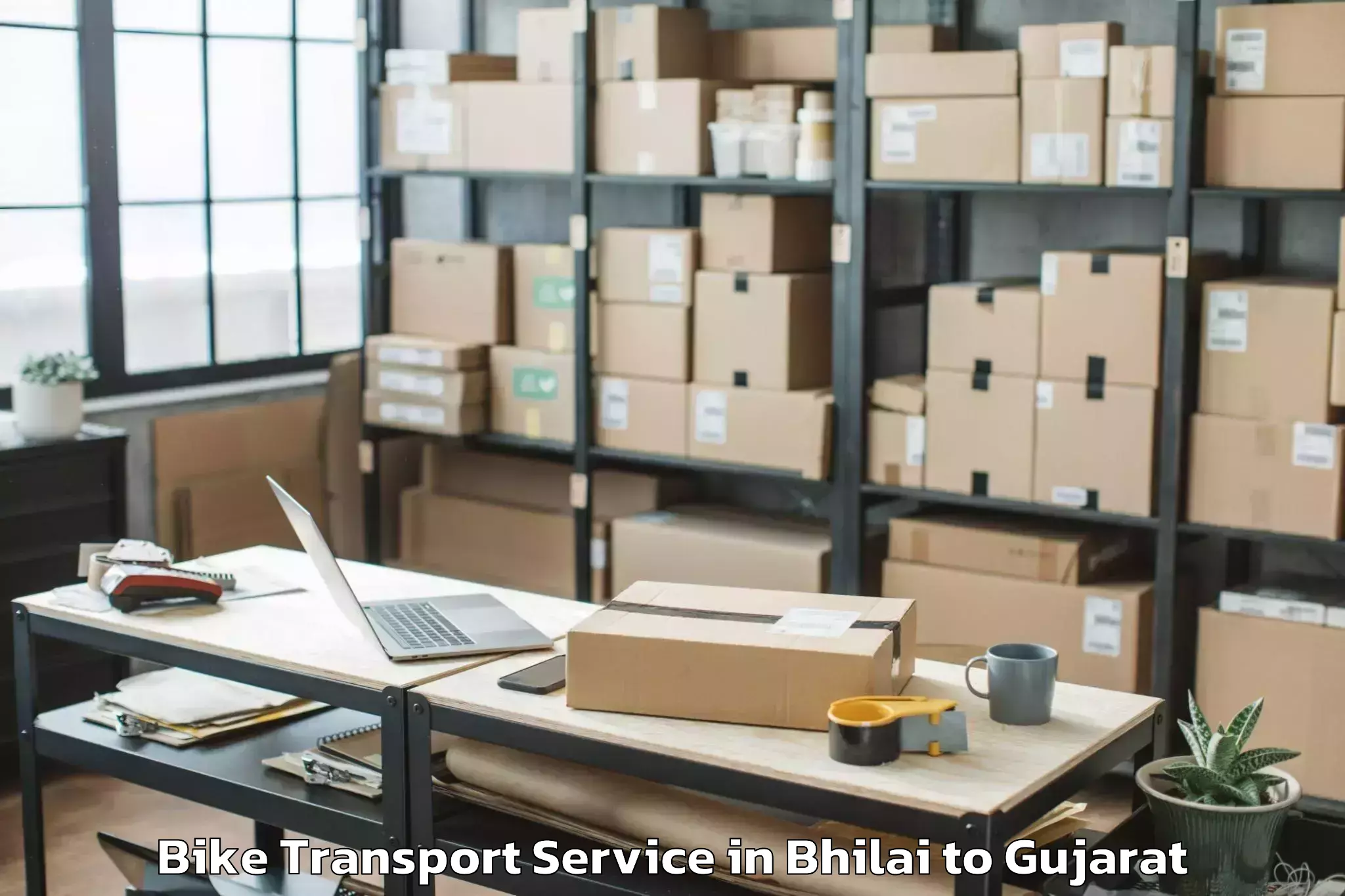 Top Bhilai to Gusar Bike Transport Available